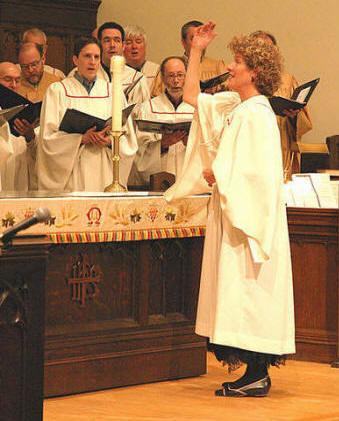Eleanor conducting choir