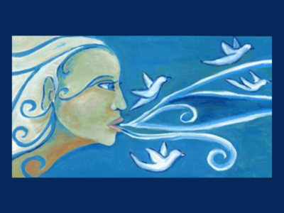 artwork lady breath as wind