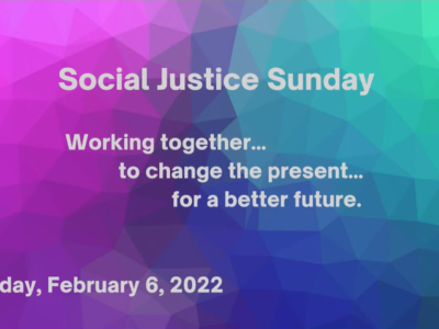 intro screen Social Justice Sunday