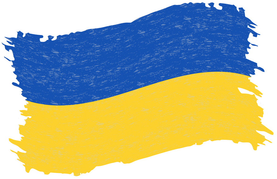 artistic rendering of Ukraine flag yellow and blue