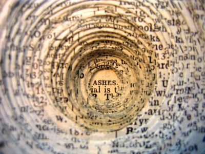 old paper with type text ASH