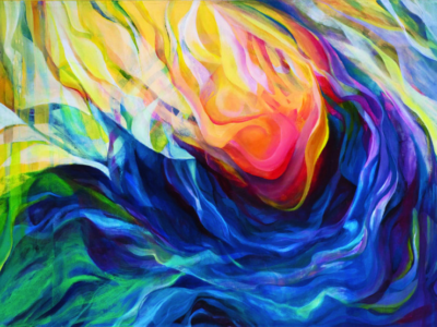 Pentecost Spirit Art in Pride Flag Colours