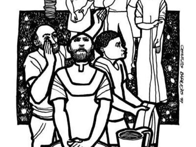 JEsus and disciples black and white drawing