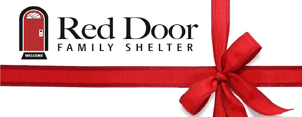 Red Door Shelter with Red Bow