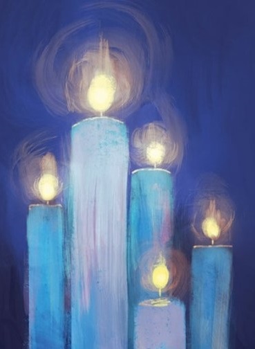 Blue Advent Candles art