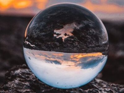 glass globe earth and sky