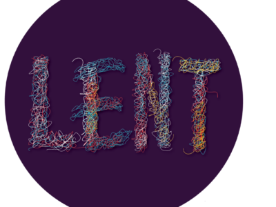 lent text in purple circle