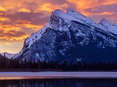 Mount Rundle photo at sunset