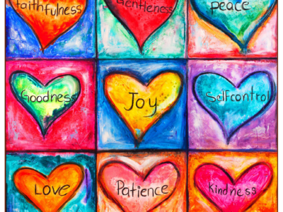 Lent Artwork vibrant colours with hearts